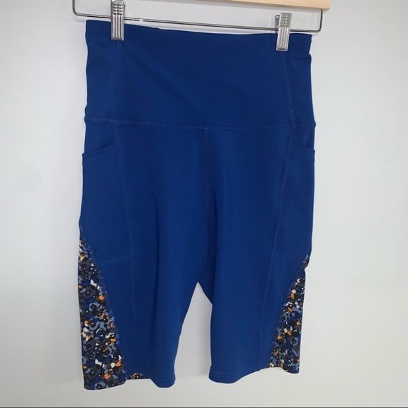 Laundry by Shelli Segal Bike Shorts Women’s Size Medium Royal Blue Pattern Long - Picture 4 of 6